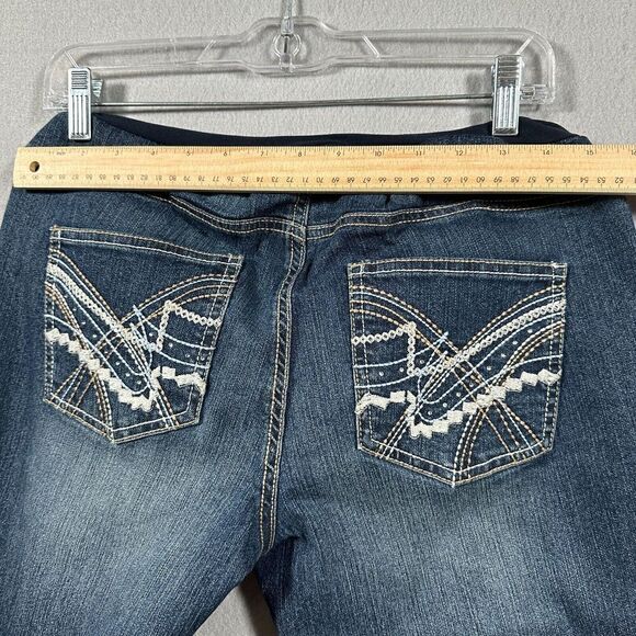 Oh Baby Motherhood Dark Wash Bootcut Maternity Jeans Belly Band Size‎ Large - Picture 9 of 9